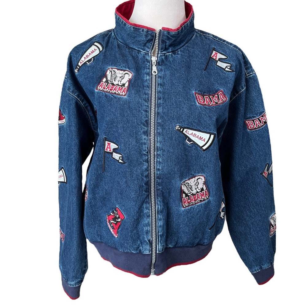 Alabama Collegiate Denim Bomber Jacket - Blue